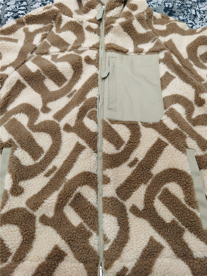 Conjunto Buberry Monogram Fleece Jacquard Hooded