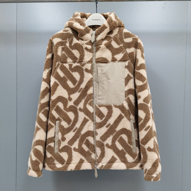 Conjunto Buberry Monogram Fleece Jacquard Hooded