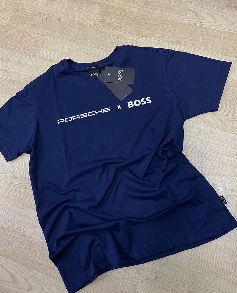 Camiseta Básica Porshe x Boss Azul